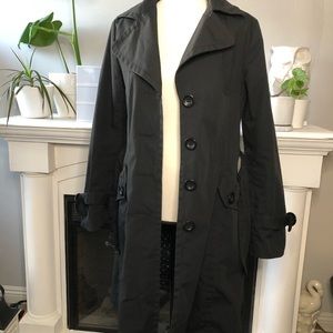 H&M Black Rain Jacket Trench Coat Sz 6